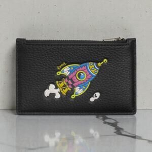 Cosmic Coach Zip Card Case With Rocket Print in Black Multi CW222